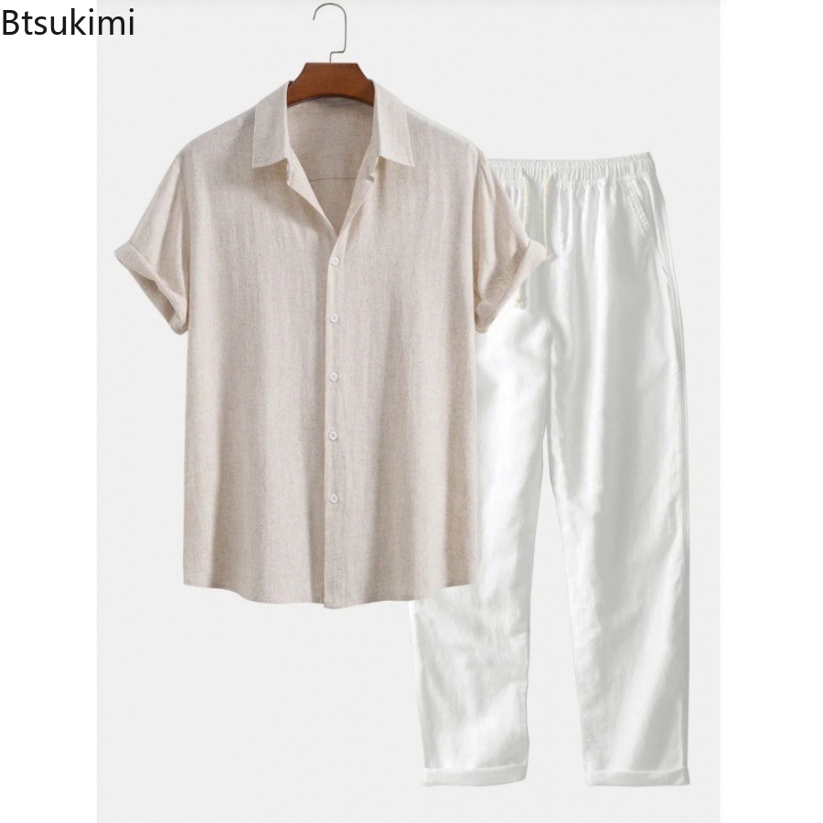 2026 Men's Fashion Solid Beach - огляд і ціна Linen Shirt Breathable