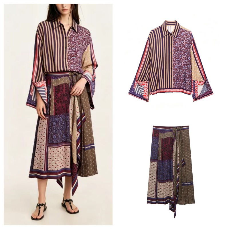 2026 Elegant Chic Printed Saro - огляд і ціна Shirt Camp Collar