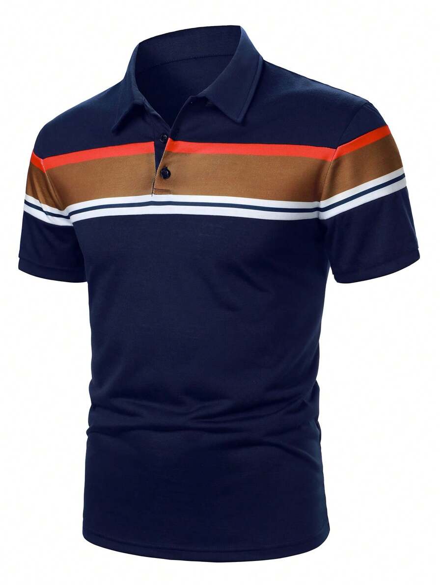 Calvornis Men Color Block Shor - огляд і ціна Polo Shirt Pique