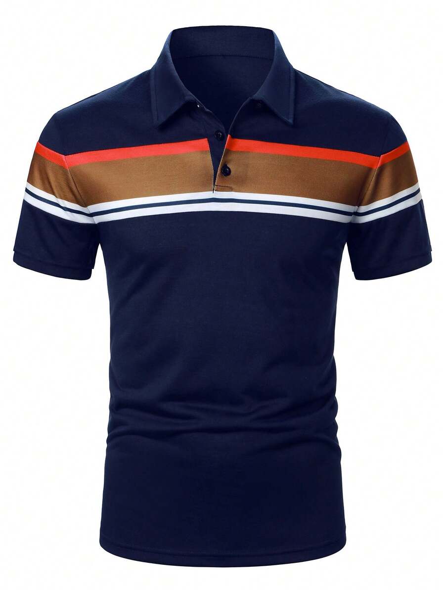 Calvornis Men Color Block Shor - огляд і ціна Polo Shirt Pique