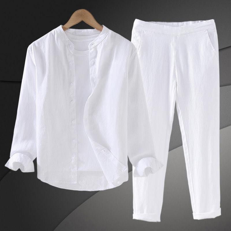 Spring Autumn Pure Linen Cotto - огляд і ціна Linen Shirt Breathable
