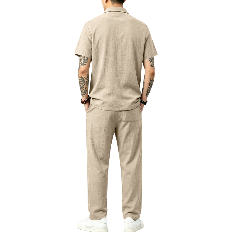 Men's 2 Piece Polo Set Short S - огляд і ціна Short Linen Drawstring