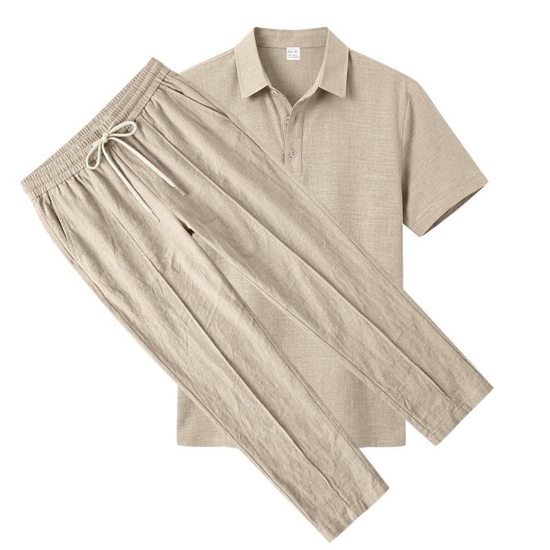 Men's 2 Piece Polo Set Short S - огляд і ціна Short Linen Drawstring