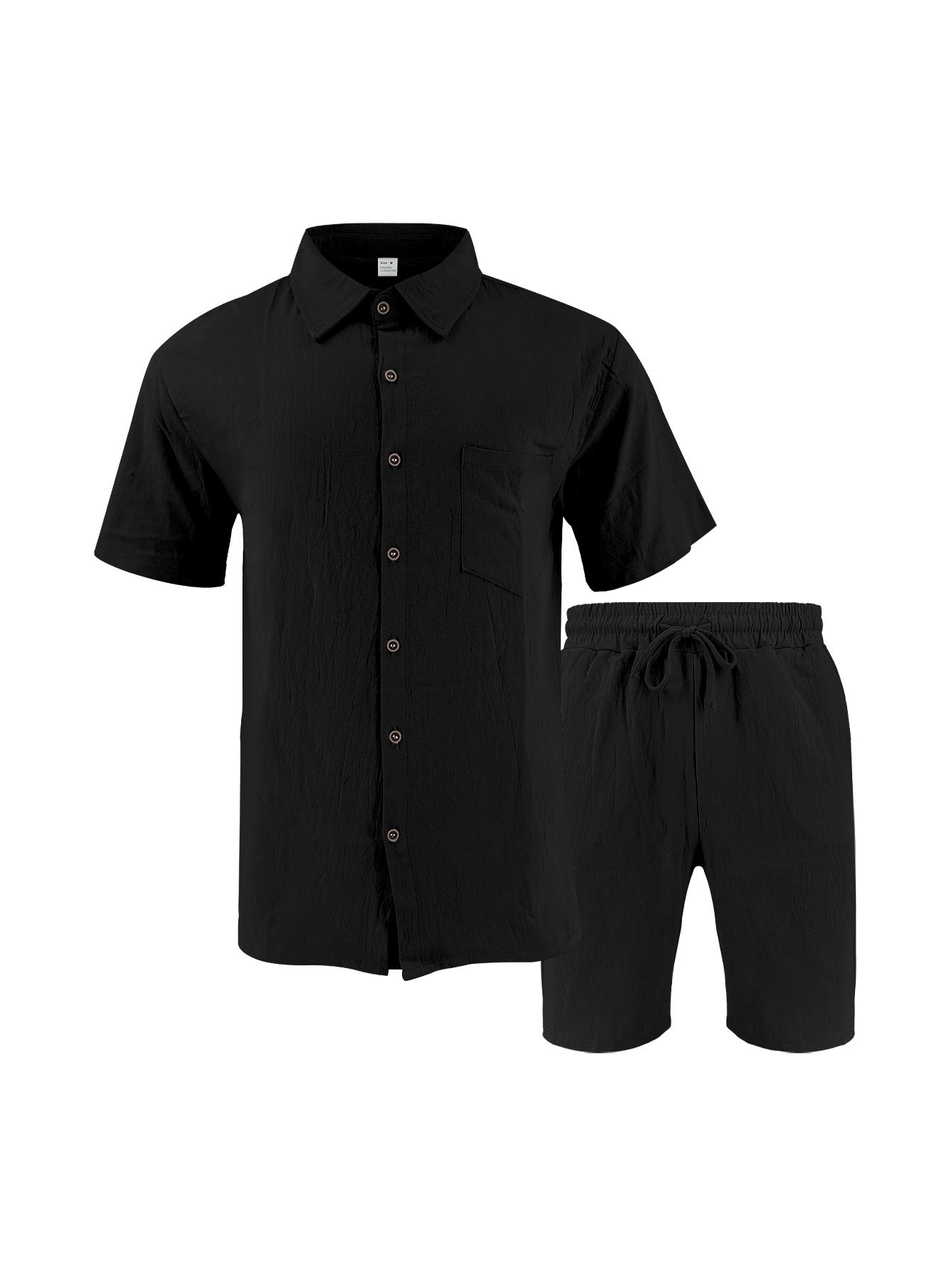 Men Linen Textured Two-Piece S - огляд і ціна Linen Shirt Breathable